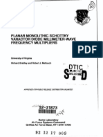 Monolithic Schottky Varactor diode millimeter-wave frequency multipliers