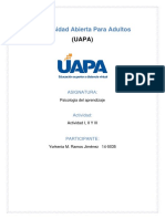 Tarea 1, 2, 3 de Psicologia Del Aprendizaje