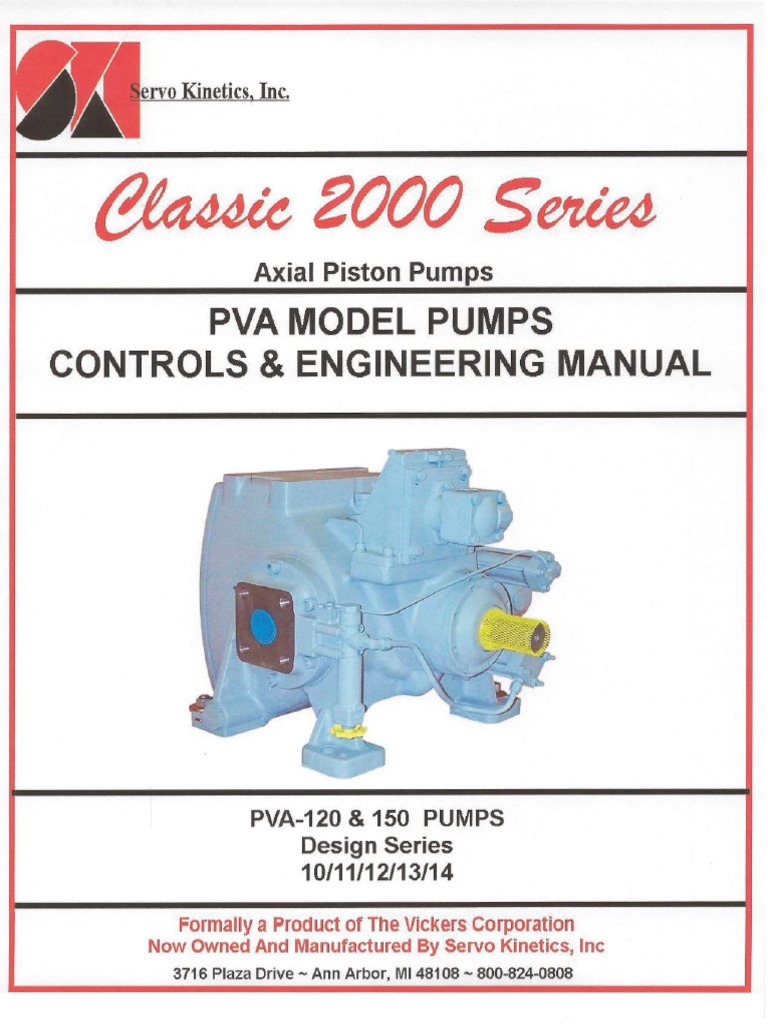 01 Servo Inc Classic 2000 Series Axial Piston Pumps PVA 120