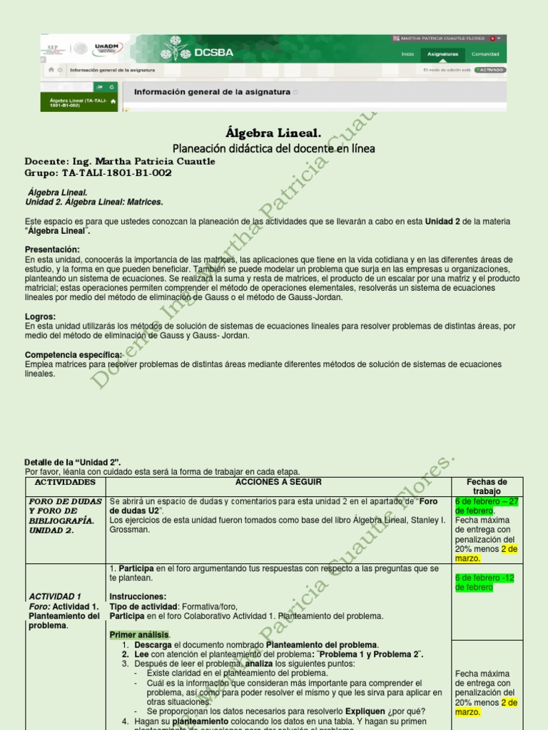 planeacion-algebra-lineal-unidad2-pdf-matriz-matem-ticas-linealidad