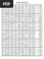 2018-19 WJFL Schedule