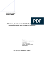 Resumen Sobre Parentesco, Establecimiento de La Filiación y Reproducción Asistida