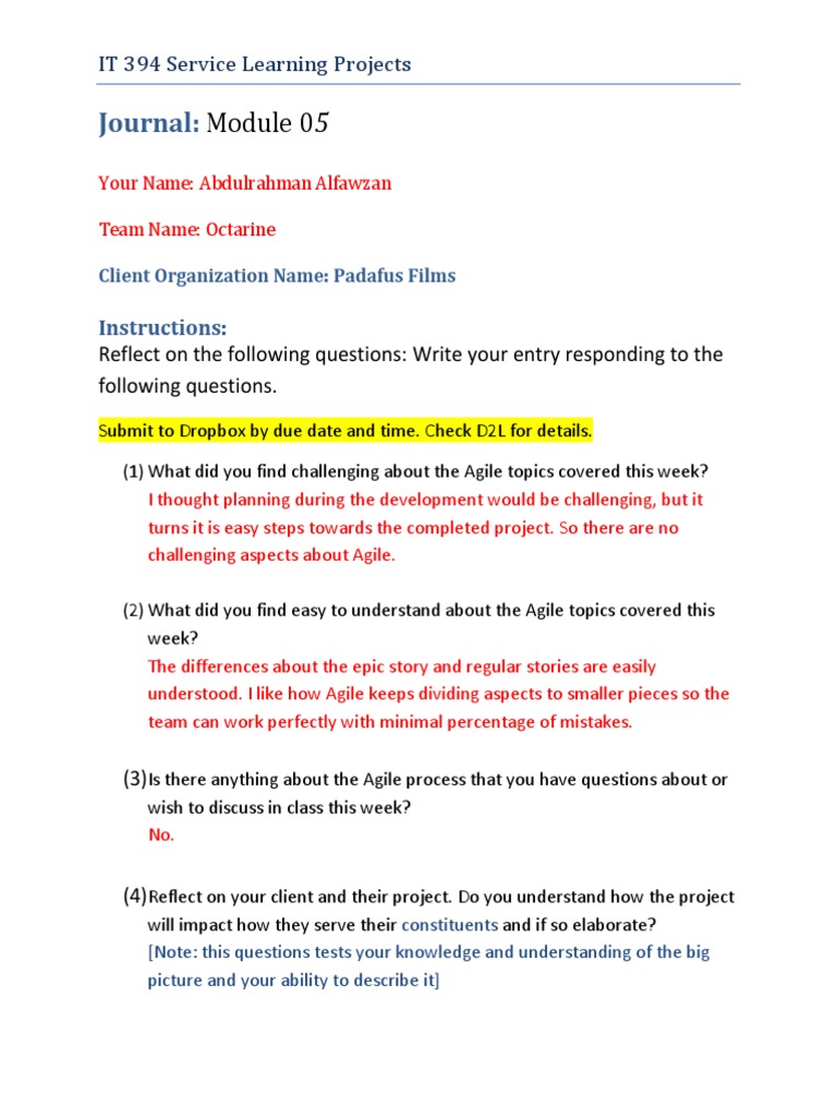 Module 05 Journal Entry Template | PDF
