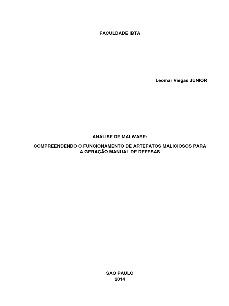 Analise de Malware | PDF | Malware | Vírus de computador