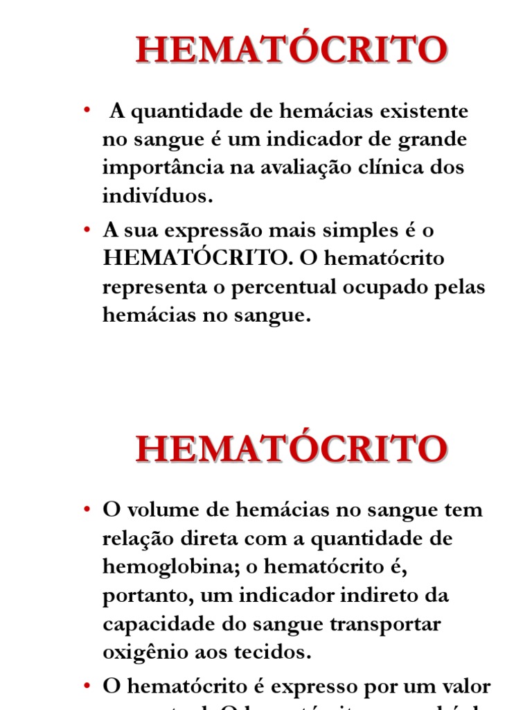 O que é Hematócrito e sua Função | PDF | Tipo sanguíneo | Transfusão de ...