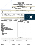 School Form 10 SF10 Learners Permanent Academic Record for Junior High School