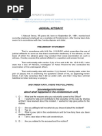 Sample Judicial Affidavit - Practice Court