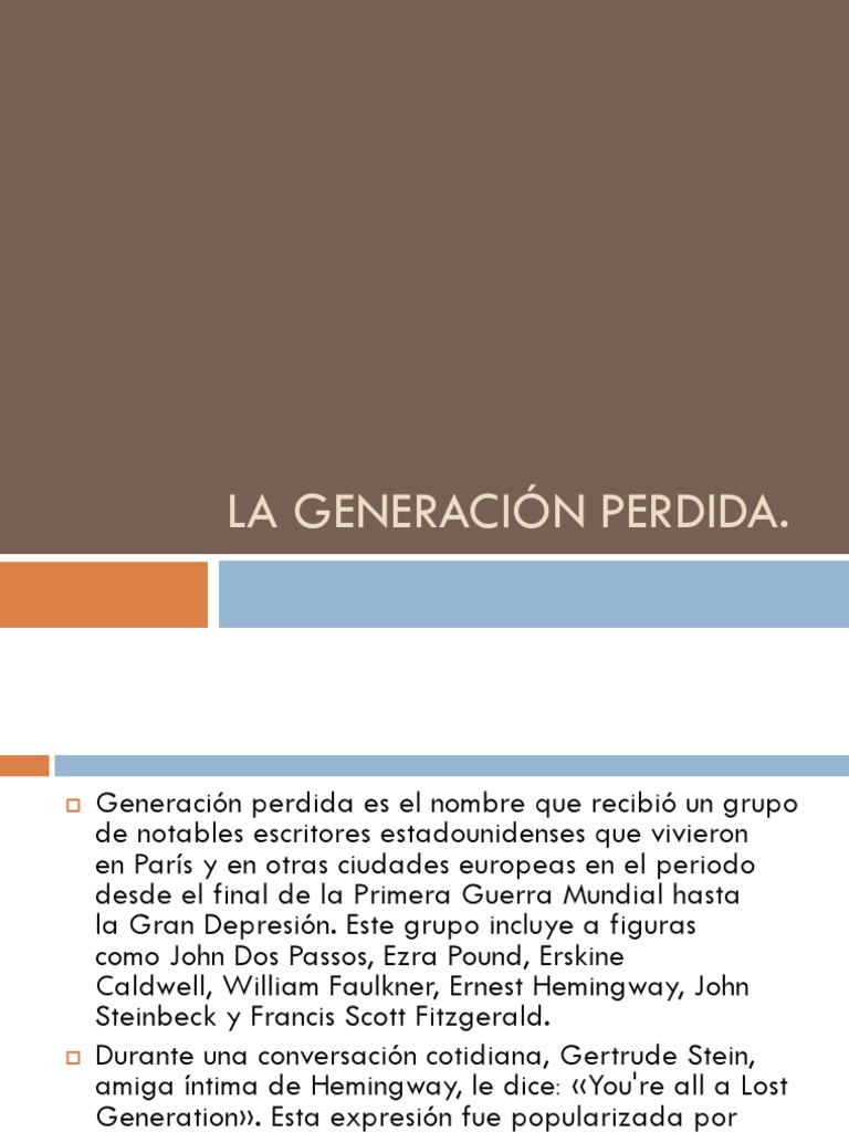 La Generación Perdida PDF Agitación