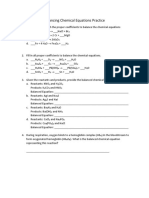 Balancing Chemical Equations Practice Formative Assessment