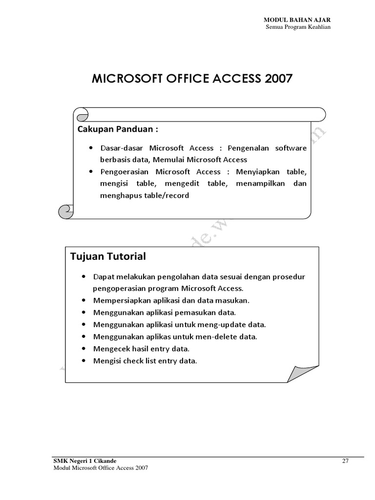 Modul Ms Access 2007 PDF | PDF | Seni