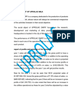 Yield Report of Uprolac Milk