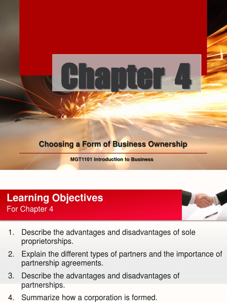 Chapter 4 Choosing A Form of Business Ownership PDF Procter