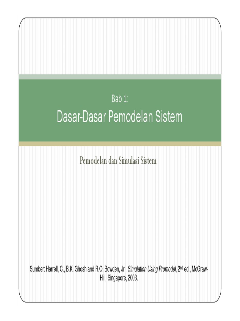 1 SimMod - Dasar Permodelan Sistem PDF | PDF