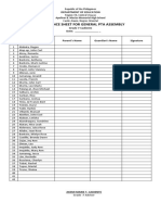 Attendance Sheet For Pta Meeting