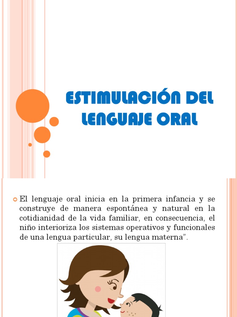 Estimulación Del Lenguaje Oral | PDF | Aquisición de idioma | Aprendizaje