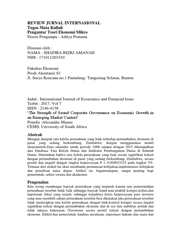 ☀ Contoh format review jurnal internasional