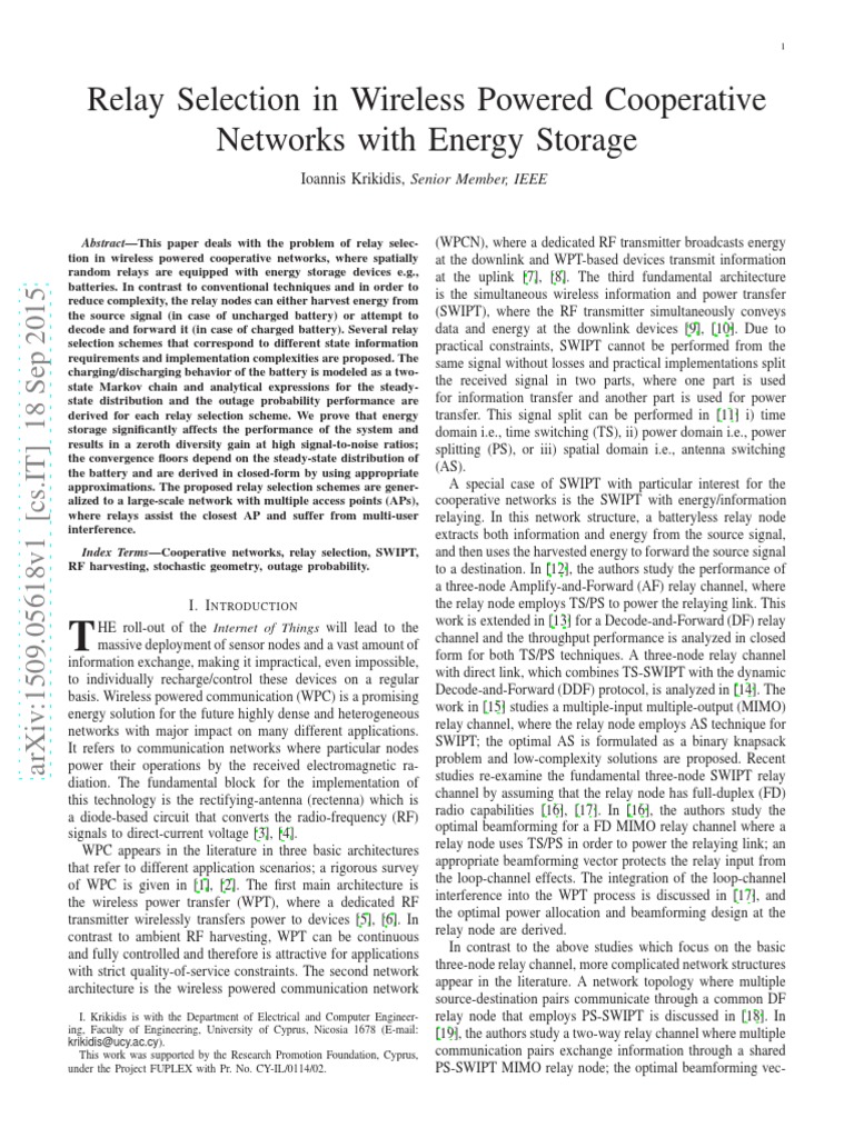 Relay Selection in Wireless Powered Cooperative Networks With Energy ...