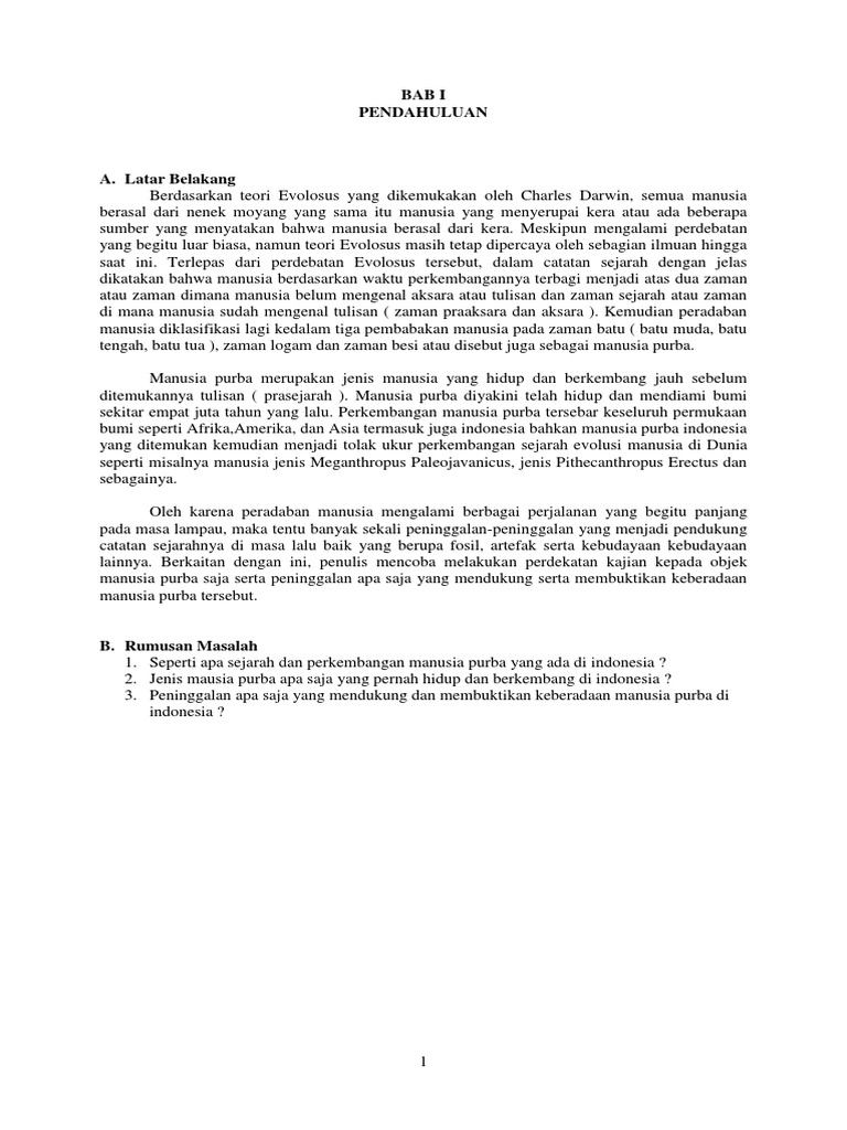 Makalah Kehidupan Manusia Purba