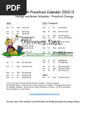 Revised 16 Month Calendar