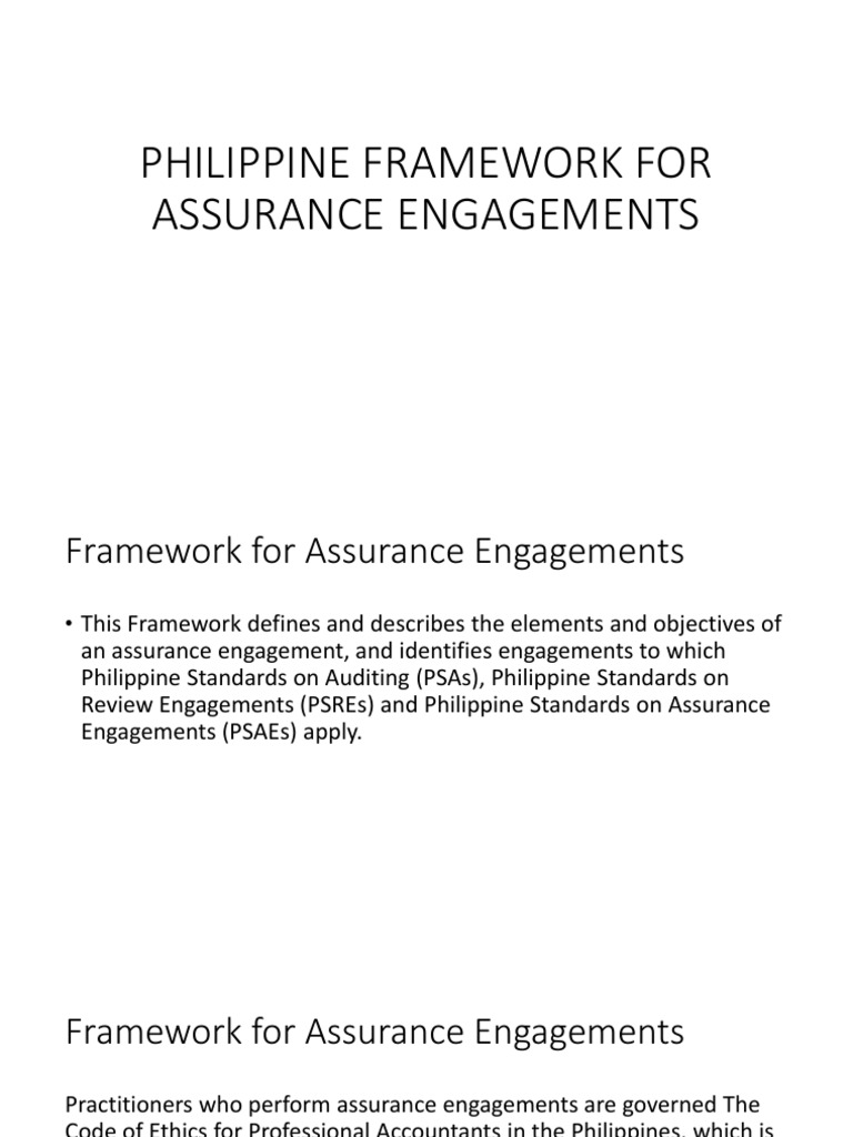 Philippine Assurance Engagements Framework | PDF | Audit | Government