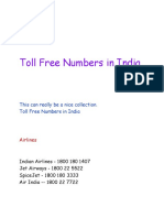 This Can Really Be A Nice Collection. Toll Free Numbers in India