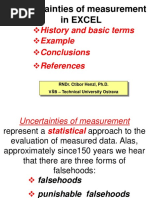 History and Basic Terms Example References Conclusions: Uncertainties of Measurement in Excel