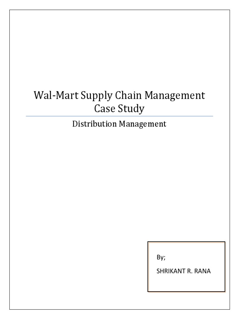 WalMart Supply Chain Management Case Study PDF Walmart Inventory
