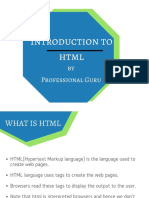 Introduction To HTML
