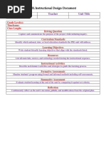 PBL Instrucational Design Template