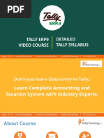 Tally ERP9 Course Syllabus GST