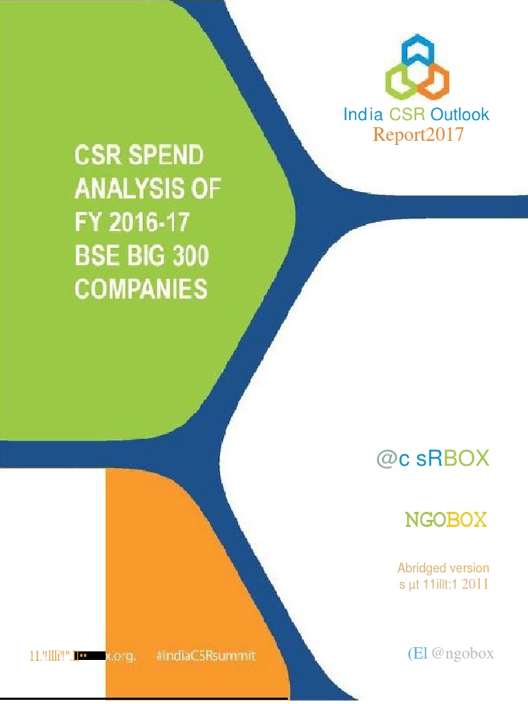 India CSR Outlook Report 2017 - V1 | PDF | Corporate Social ...
