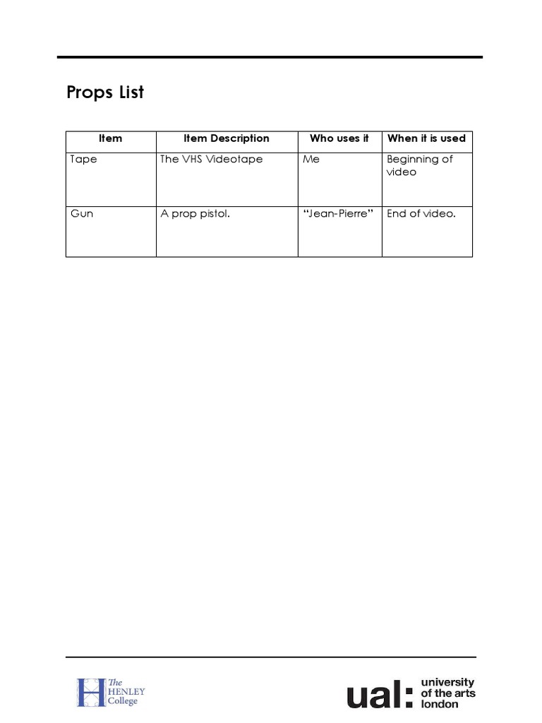Essential Props for Video Production | PDF