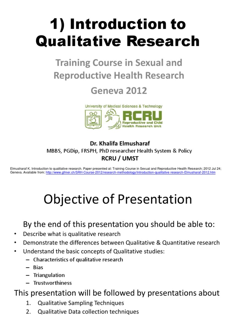 Introduction to Qualitative Research | PDF | Qualitative Research ...
