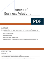 Management of Business Relations