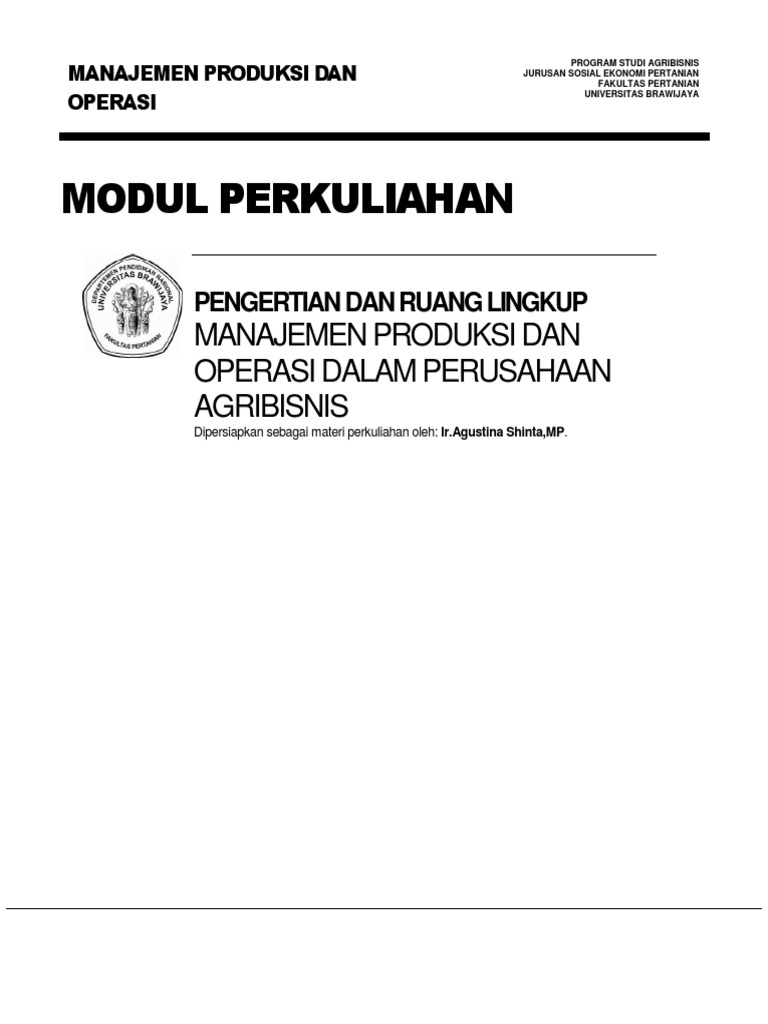 Modul 1 MPO | PDF | Bisnis | Teknologi & Rekayasa
