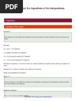 Cours Sur Les Equations Et Les Inequations