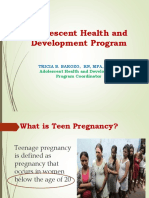 Adolescent Health and Development Integ Updates