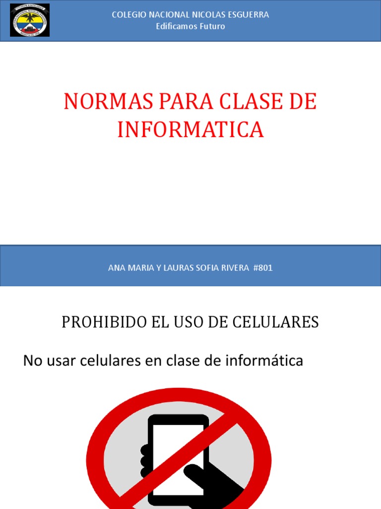 Normas para Clase de Informatica | PDF