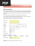 PDF Form Example: Important: Save The Completed PDF Form (Use Menu File - Save)