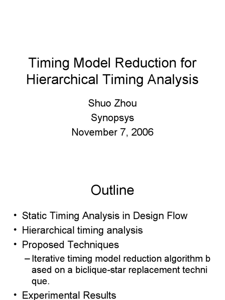 Hierarchical Timing Model Reduction Techniques | PDF | Mathematical ...