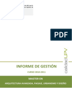 Informe de Gestion Master Arq. Paisaje Urb. y Diseño PDF