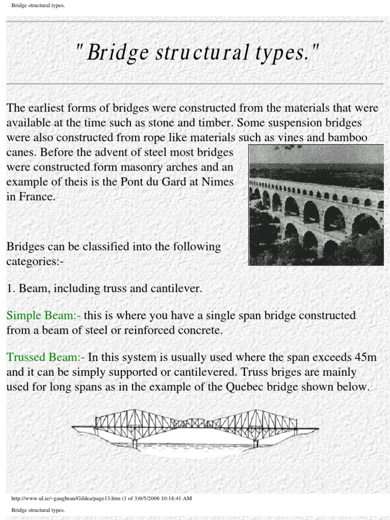 Types of Bridge Structures Explained | PDF | Social Science ...