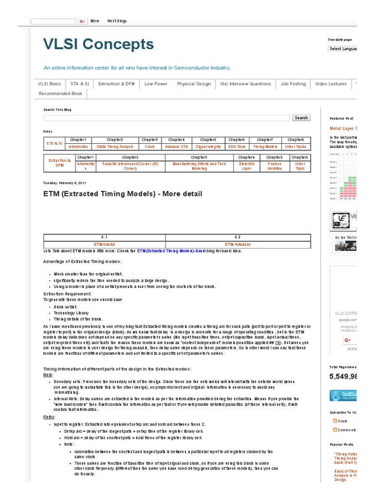 Extracted Timing Models in VLSI | PDF | Intelligence Analysis | Information