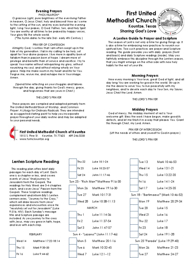 Lenten Prayer and Scripture Guide | PDF | Gospel Of Luke | Lent