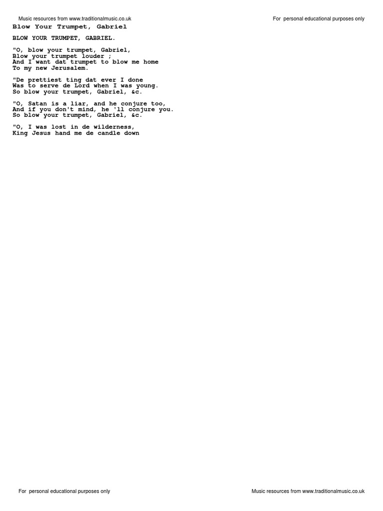 Blow Your Trumpet, Gabriel PDF