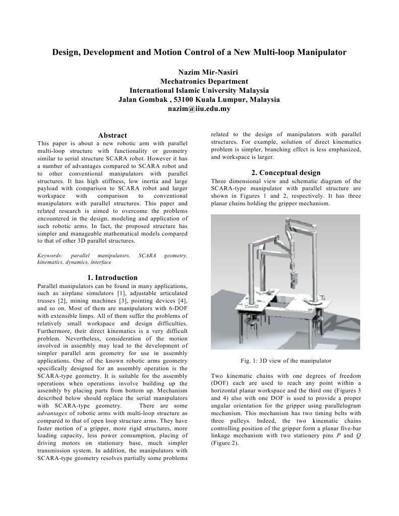 Multi-loop Robotic Arm Design and Control | PDF