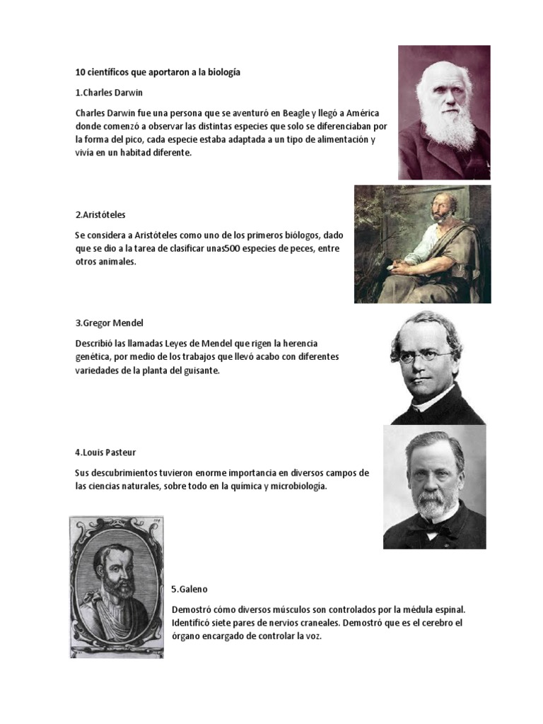 10 Científicos Que Aportaron a La Biología