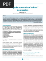 Dysthymia More Than “Minor” Depression