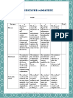 Rubrics For Miniature