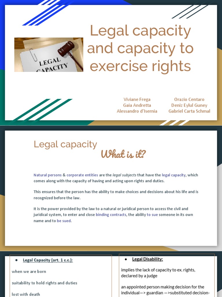 Legal Capacity and Capacity To Exercise Rights | PDF | Legal Guardian ...